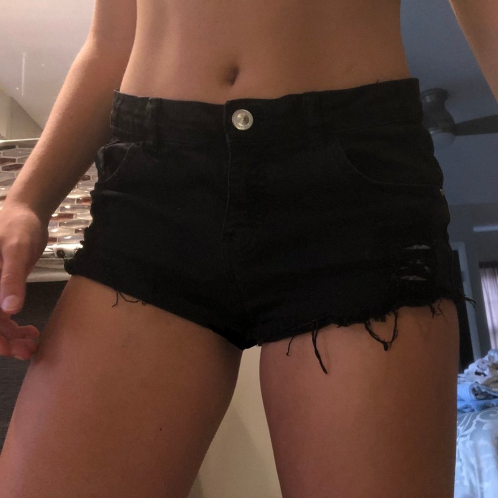 Black Jean Shorts